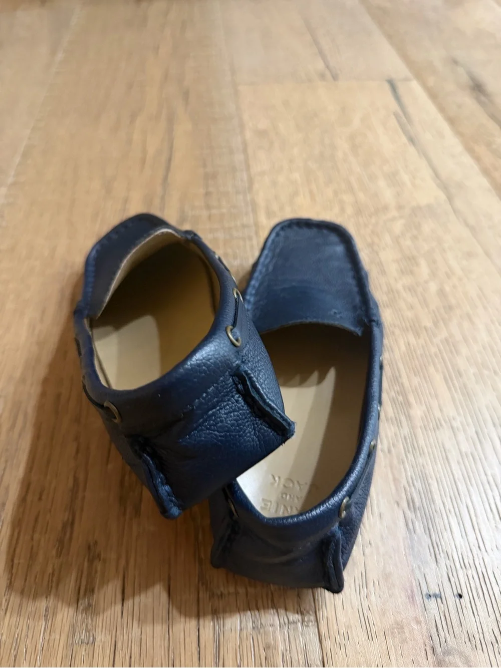 Janie and Jack Navy Blue Leather Moccasin Dress Shoes